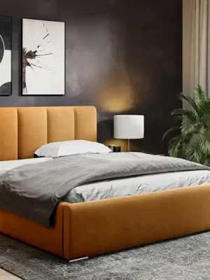 Autentický Postel MODEL 08 200x200 hořčicová - MAGIC VELVET 2212